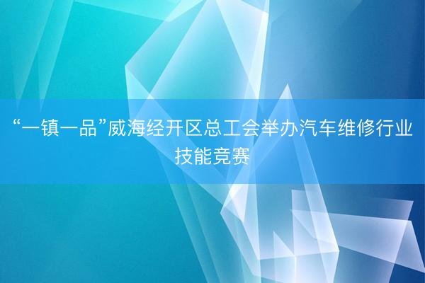 “一镇一品”威海经开区总工会举办汽车维修行业技能竞赛