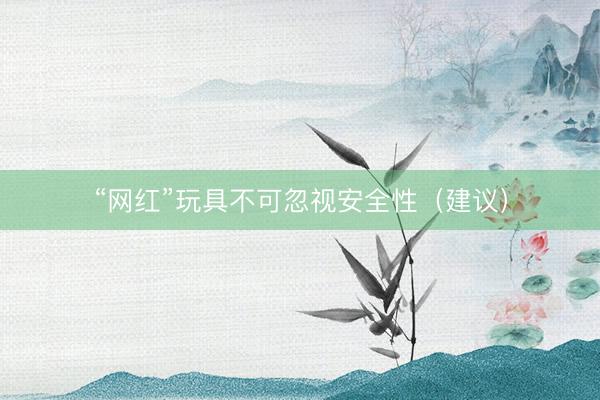 “网红”玩具不可忽视安全性（建议）