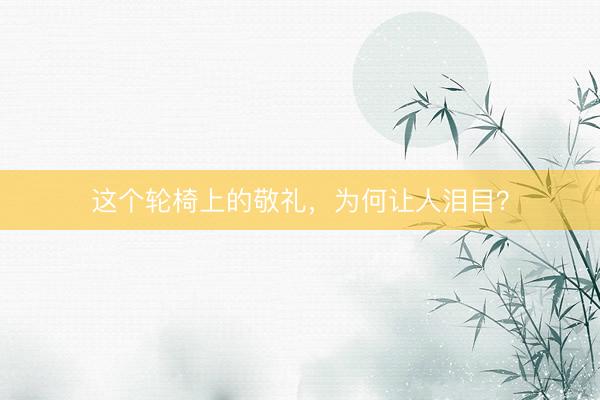 这个轮椅上的敬礼，为何让人泪目？
