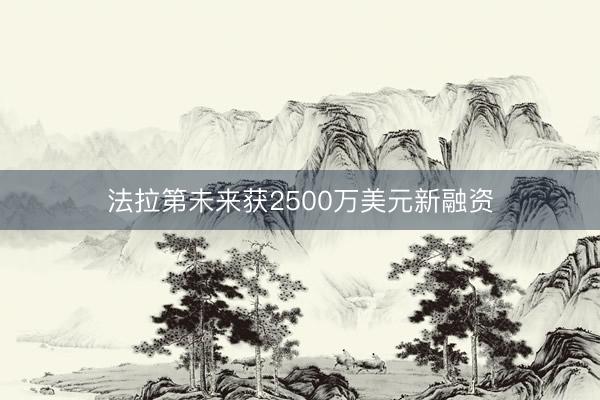 法拉第未来获2500万美元新融资