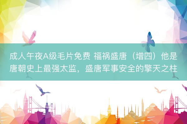 成人午夜A级毛片免费 福祸盛唐（增四）他是唐朝史上最强太监，盛唐军事安全的擎天之柱