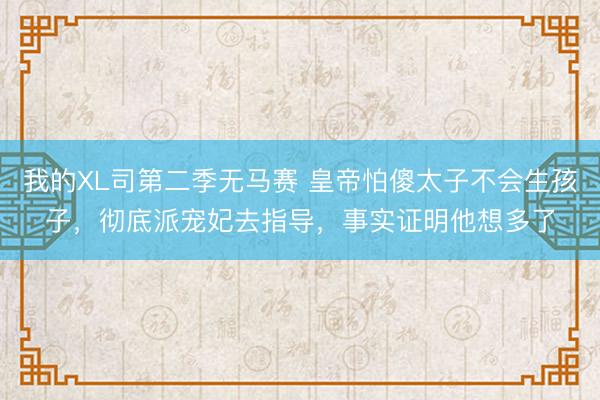我的XL司第二季无马赛 皇帝怕傻太子不会生孩子，彻底派宠妃去指导，事实证明他想多了