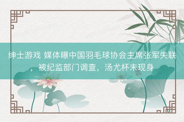 绅士游戏 媒体曝中国羽毛球协会主席张军失联，被纪监部门调查，汤尤杯未现身