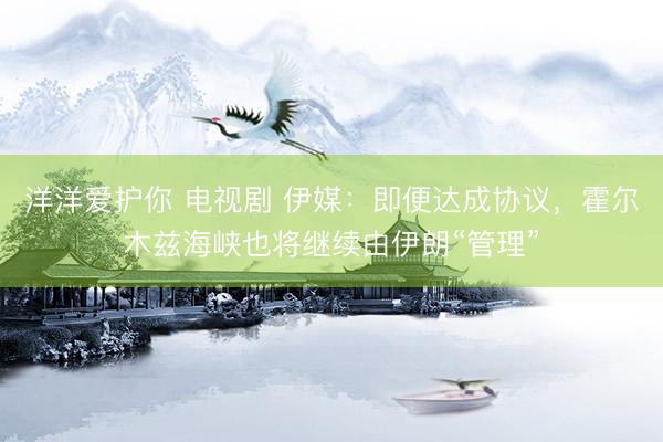 洋洋爱护你 电视剧 伊媒：即便达成协议，霍尔木兹海峡也将继续由伊朗“管理”