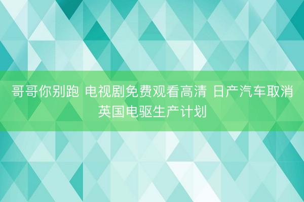 哥哥你别跑 电视剧免费观看高清 日产汽车取消英国电驱生产计划