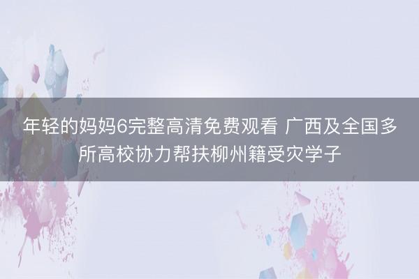 年轻的妈妈6完整高清免费观看 广西及全国多所高校协力帮扶柳州籍受灾学子