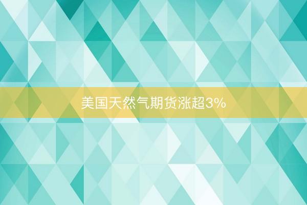 美国天然气期货涨超3%