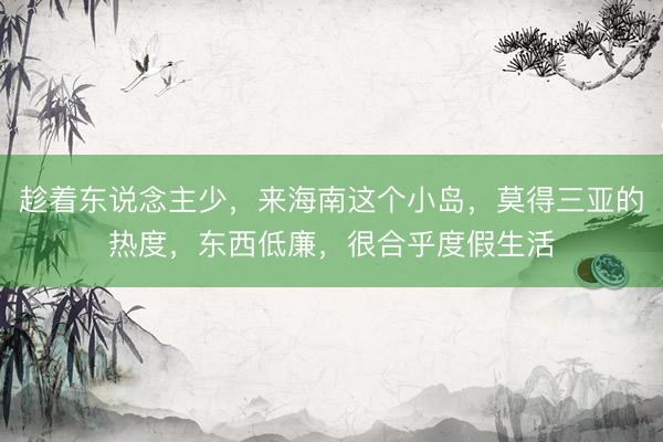 趁着东说念主少,来海南这个小岛,莫得三亚的热度,东西低廉,很合乎度假生活
