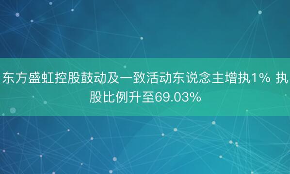 东方盛虹控股鼓动及一致活动东说念主增执1% 执股比例升至69.03%