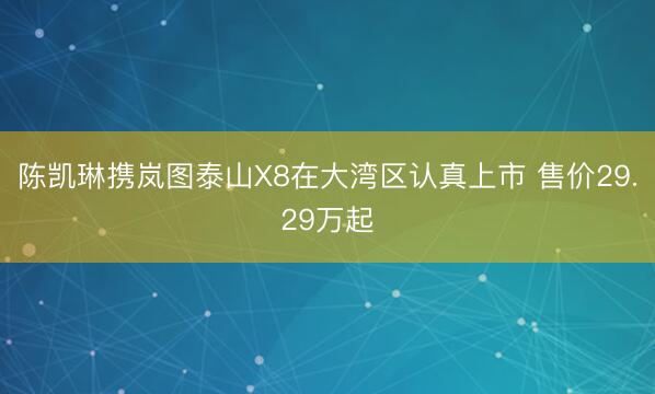 陈凯琳携岚图泰山X8在大湾区认真上市 售价29.29万起