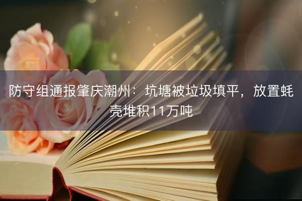 防守组通报肇庆潮州：坑塘被垃圾填平，放置蚝壳堆积11万吨