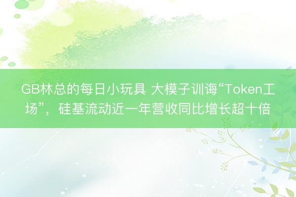 GB林总的每日小玩具 大模子训诲“Token工场”，硅基流动近一年营收同比增长超十倍