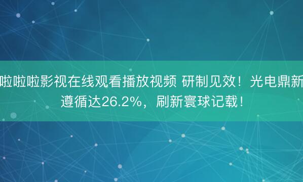 啦啦啦影视在线观看播放视频 研制见效！光电鼎新遵循达26.2%，刷新寰球记载！