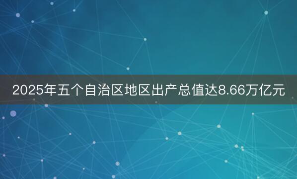 2025年五个自治区地区出产总值达8.66万亿元